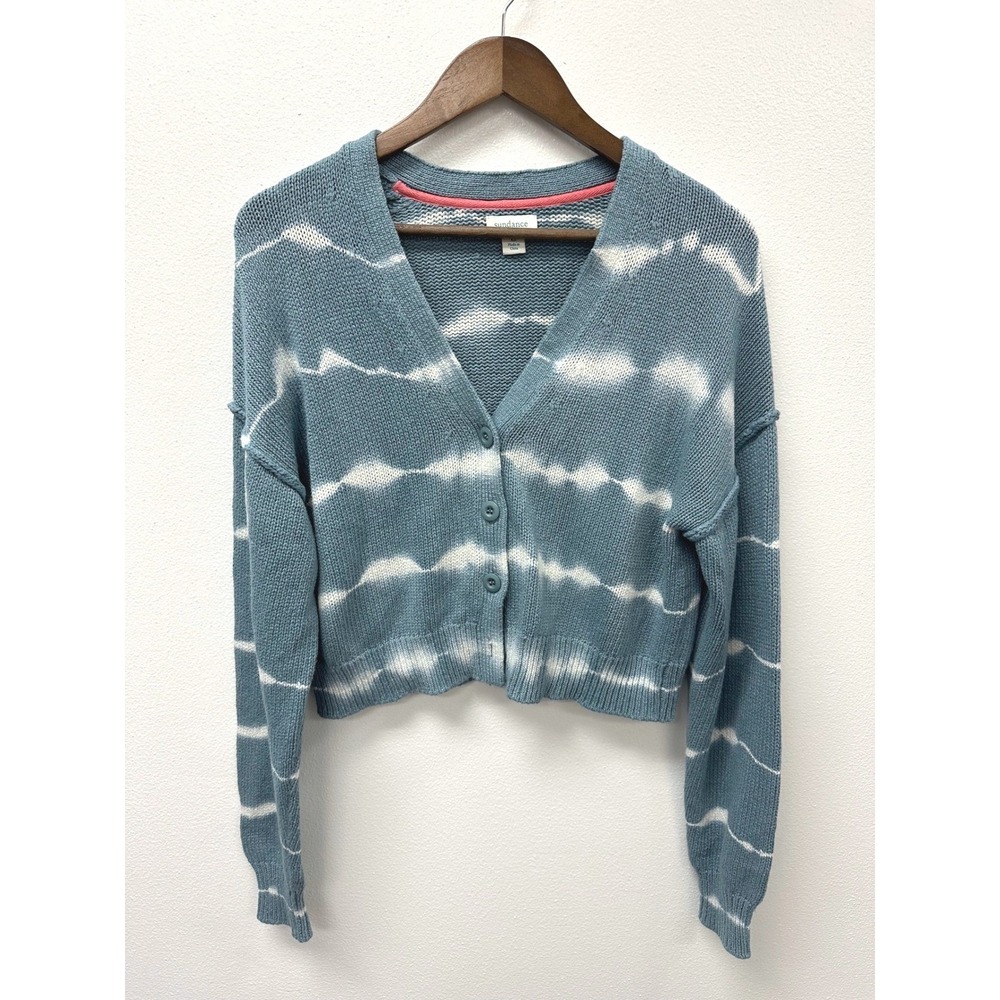 Sundance Bohemian Tie‎ Dye Strip Knit Cardigan Blue XS
